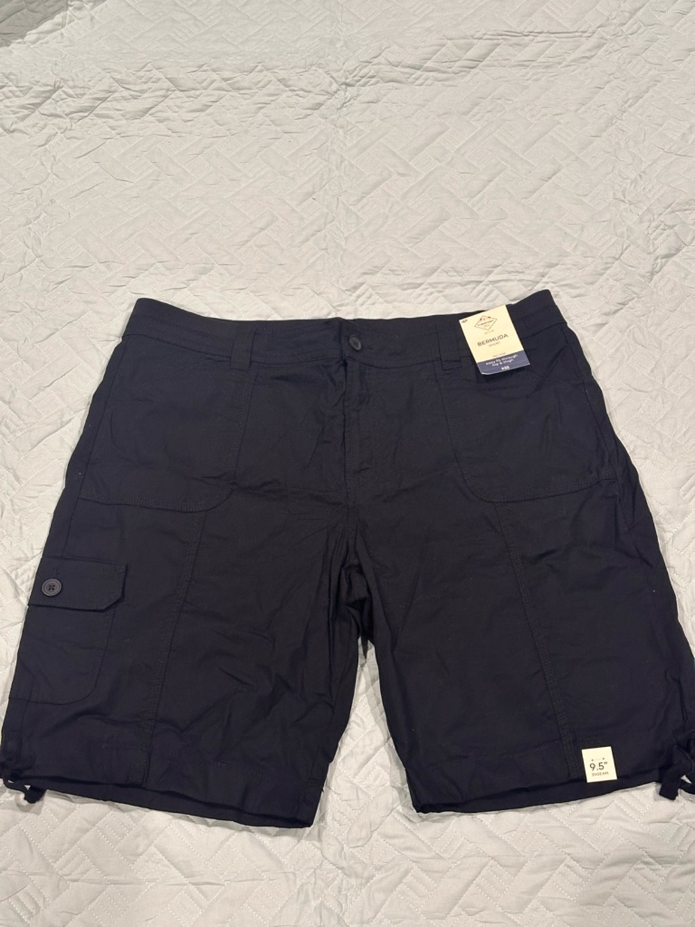 St. John's Bay Black Women's Cargo Bermuda Shorts